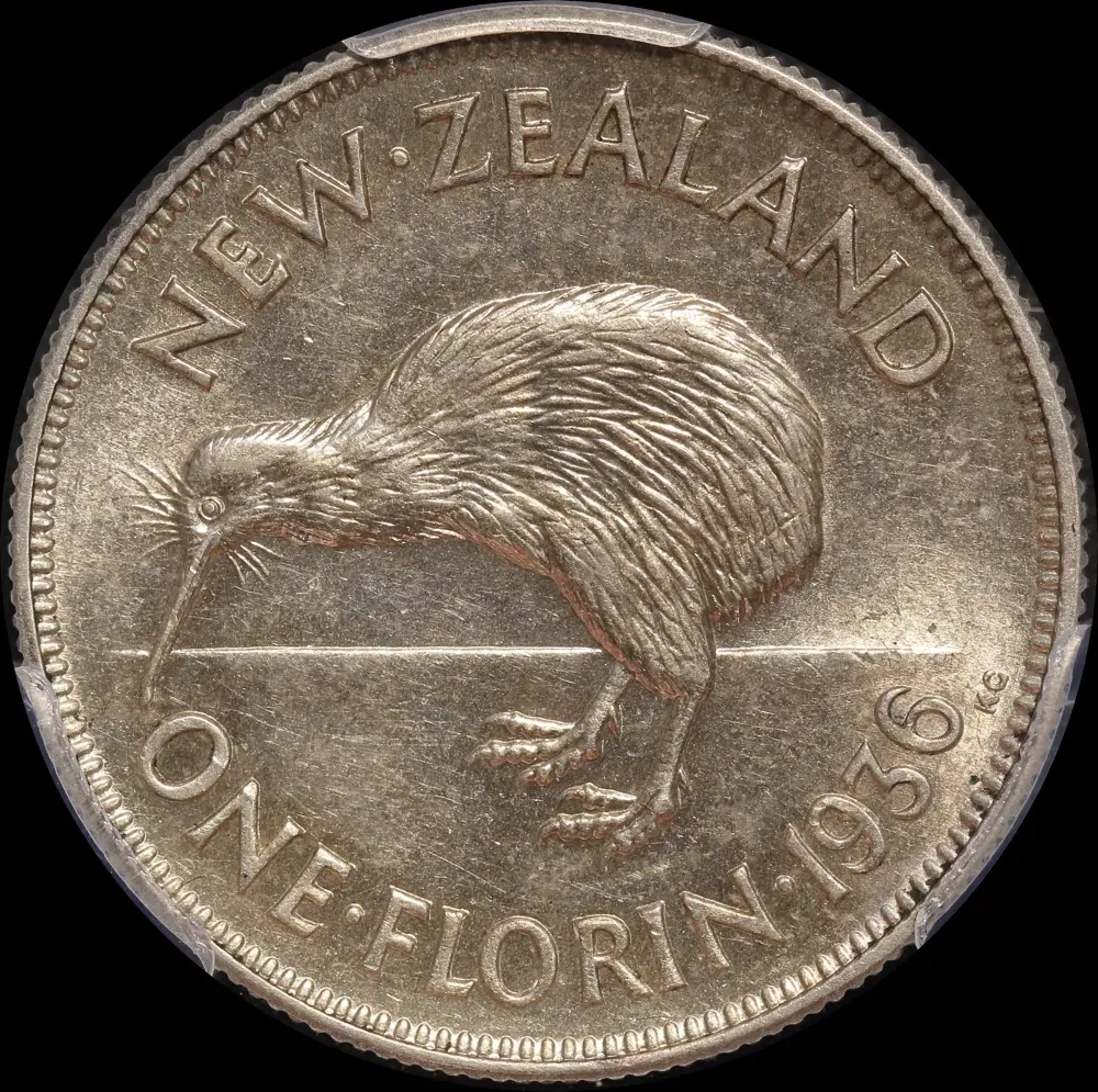 New Zealand 1936 Silver Florin KM#4 PCGS MS62 product image