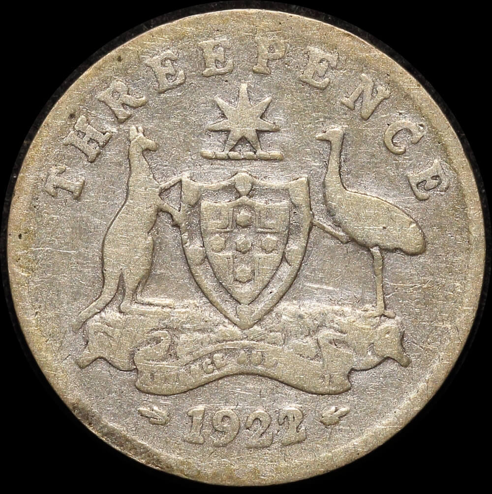 1922/21 Overdate Threepence Good product image