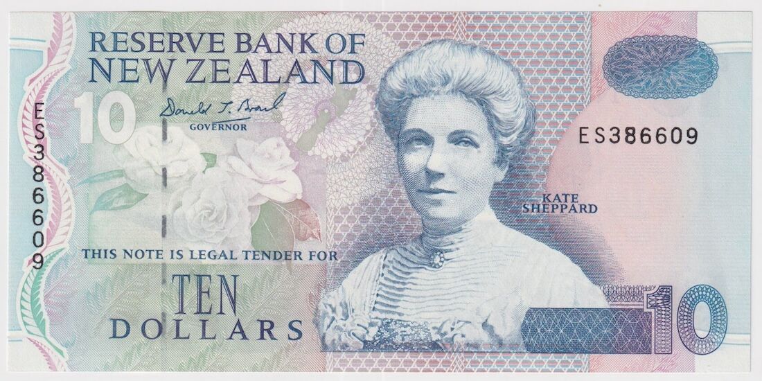 New Zealand 1994 $10 Note (Blue Back) P#182 Uncirculated product image