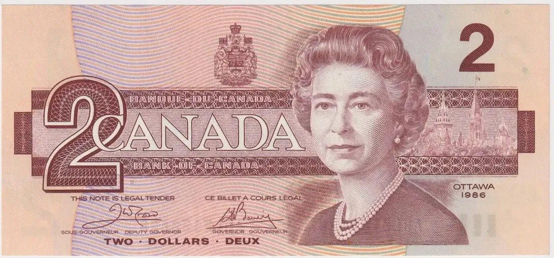 Canada 1986 2 Dollar P#94a Crow/Bouey Uncirculated product image