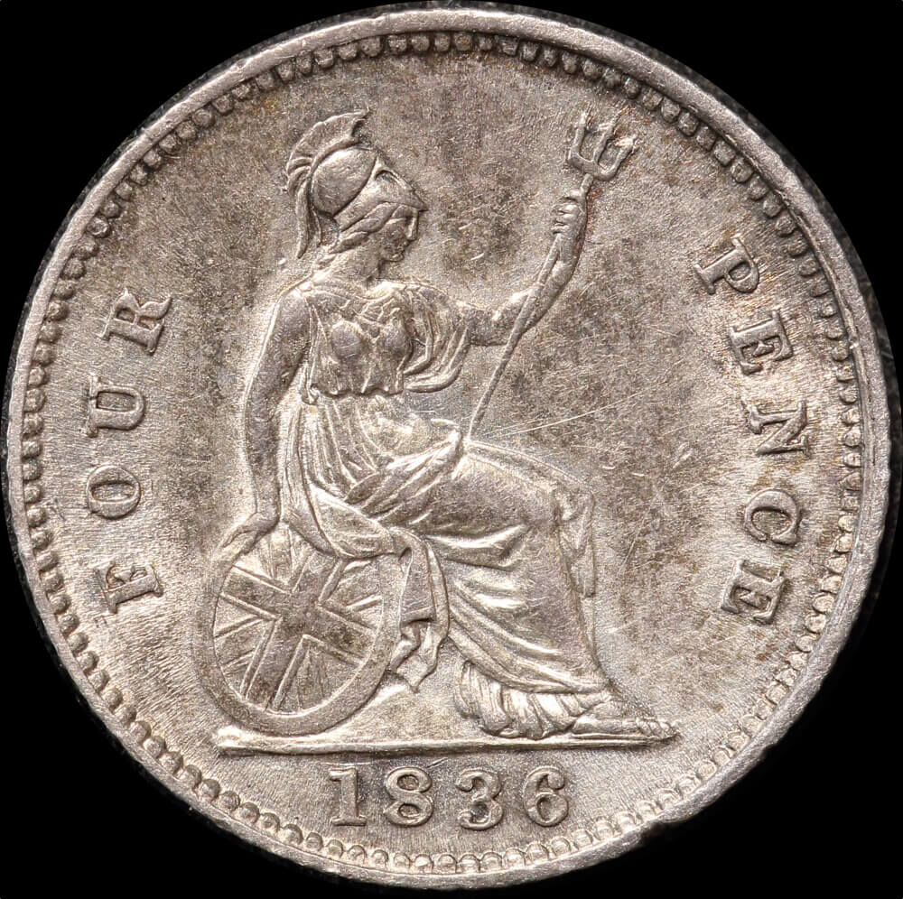 1836 Silver 4 Pence William IV S#3837 about Unc product image