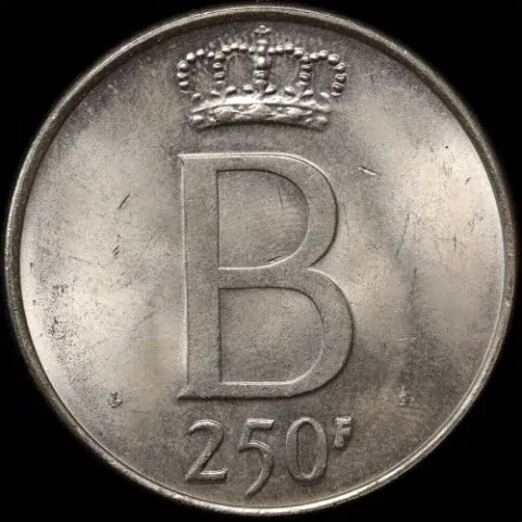 Belgium 1976 Silver 250 Francs KM#158.1 Uncirculated product image