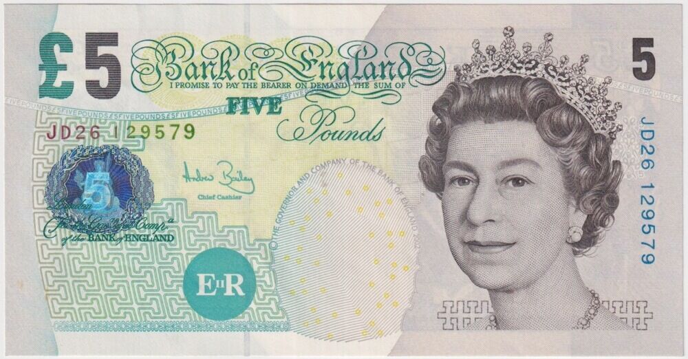 United Kingdom 2004 - 2011 5 Pounds Note P#391c Uncirculated product image