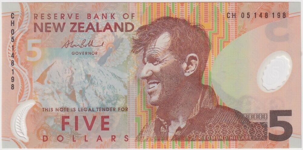 New Zealand 2005 5 Dollars P#185b Uncirculated product image