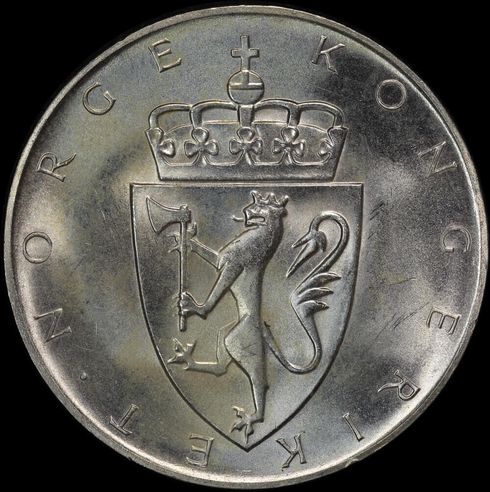 Norway 1964 Silver 10 Kroner KM#413 Uncirculated product image