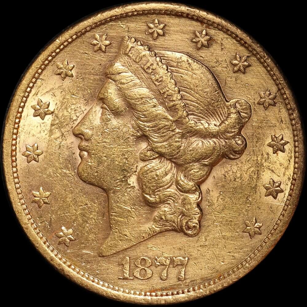 United States 1877-S Gold $20 Double Eagle good EF product image