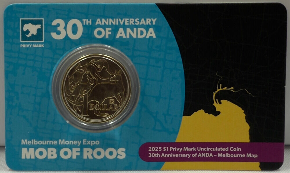 2025 One Dollar Mob of Roos Melbourne Money Expo Privy Mark product image