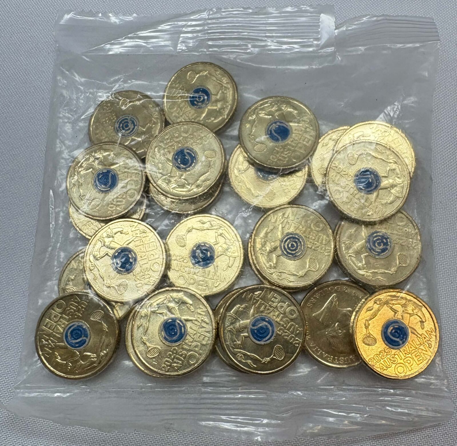 2025 Mint Bag of 25 Coloured $2 Coins Australian Open Women's Tennis - Blue product image