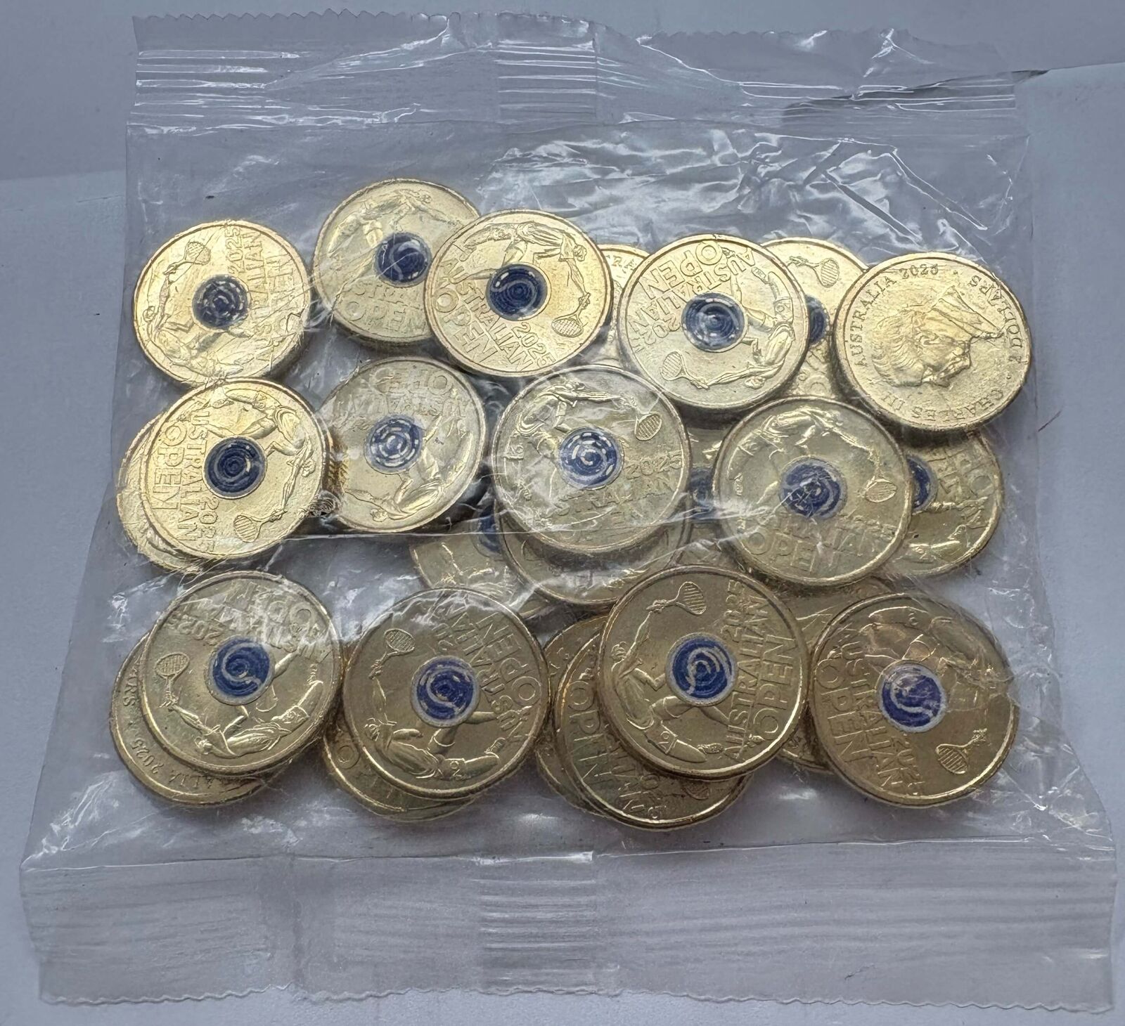 2025 Mint Bag of 25 Coloured $2 Coins Australian Open Men's Tennis - Blue product image