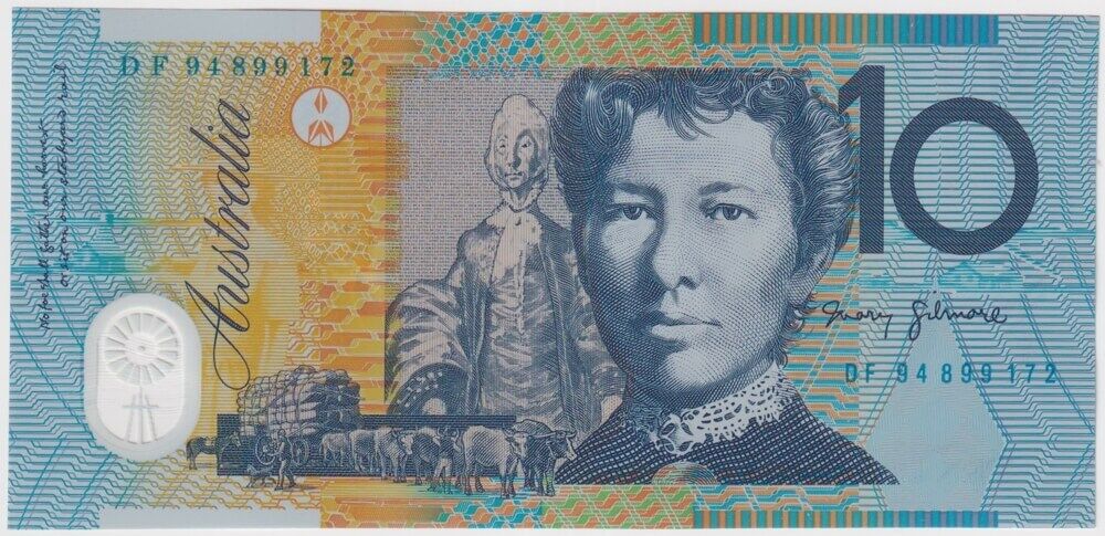 1994 $10 Note Fraser/Evans Blue Dobell DF94 Last Prefix R316biL Uncirculated product image