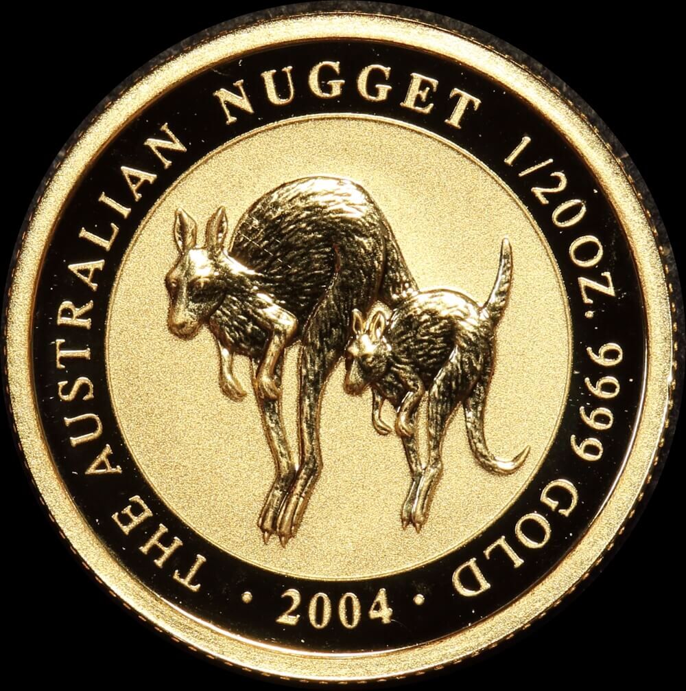 2004 Gold 1/20ozt Kangaroo Nugget Specimen Coin product image