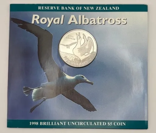 New Zealand 1998 $5 Brilliant Uncirculated Coin - Royal Albatross product image