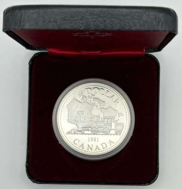 Canada 1981 Silver 1 Dollar Proof Coin KM# 130 Trans-Canada Railway product image
