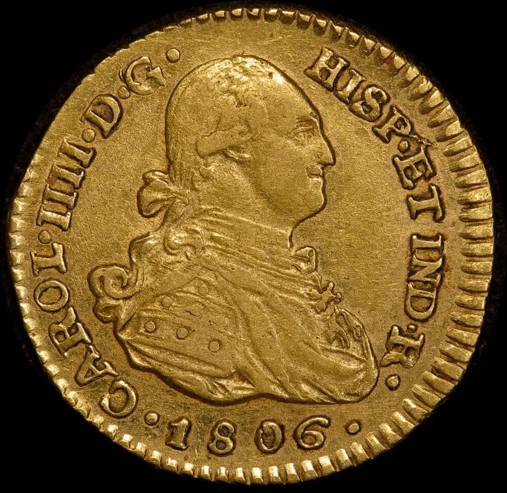 Colombia 1806 Gold Escudo KM# 56.2 good VF product image