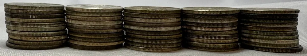 United States 1965 - 1970 Bulk Lot of 50 Silver Half Dollars KM#202a Circulated Condition product image