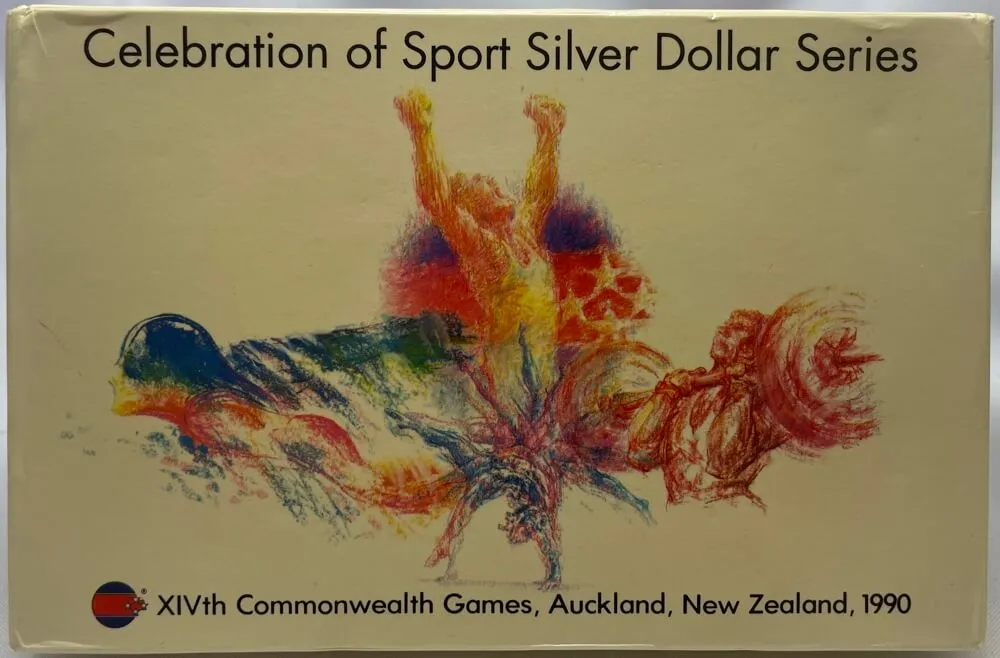 New Zealand 1989 Silver Proof Dollar Four Coin Set - Commonwealth Games product image