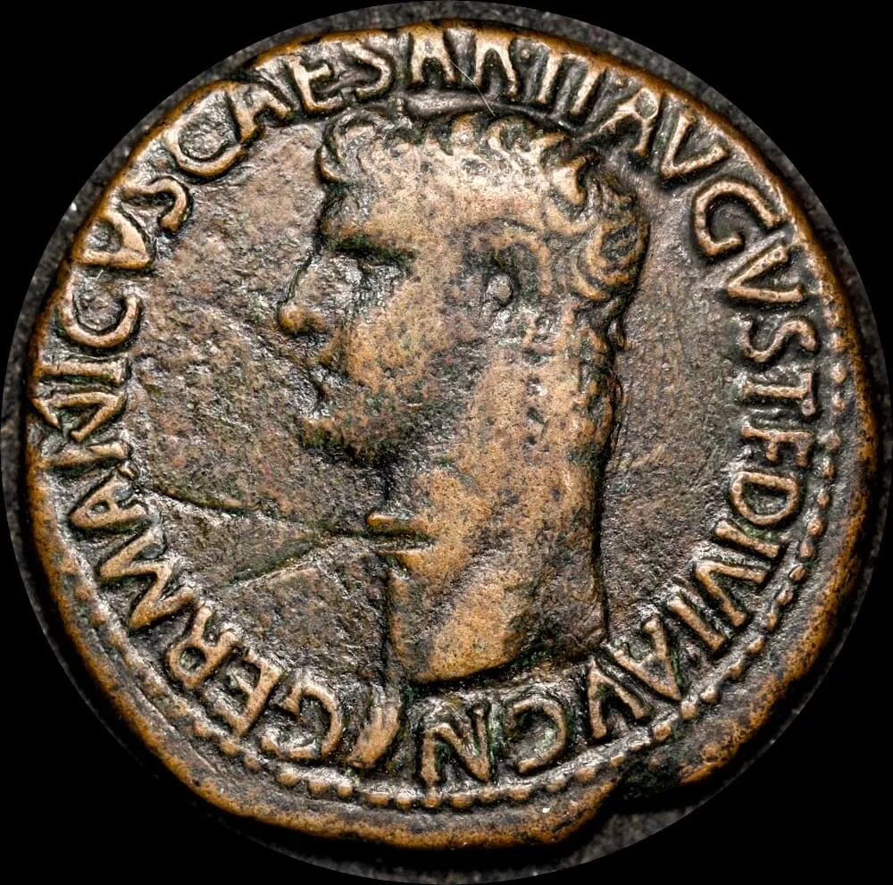 Ancient Rome (Imperial) 37-38 CE Caligula Bronze Dupondius RIC I 35 Very Fine product image