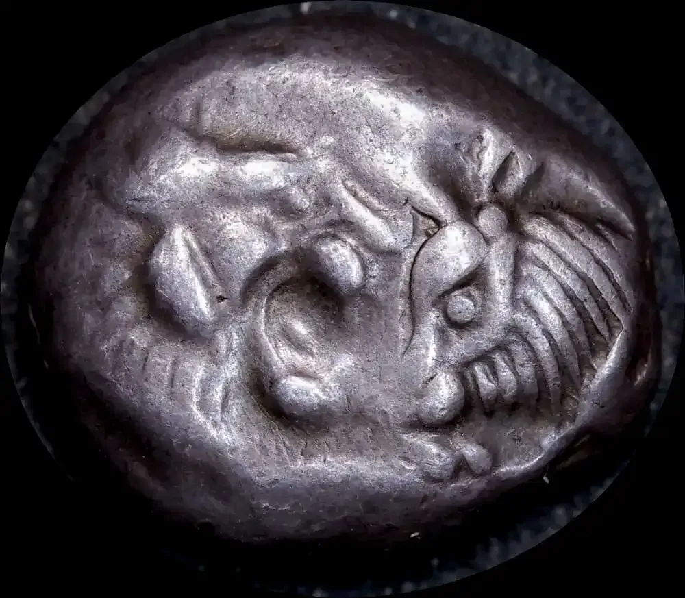 Ancient Greece (Kings of Lydia) 550 - 500 BC Silver 1/2 Stater Croesus good VF product image