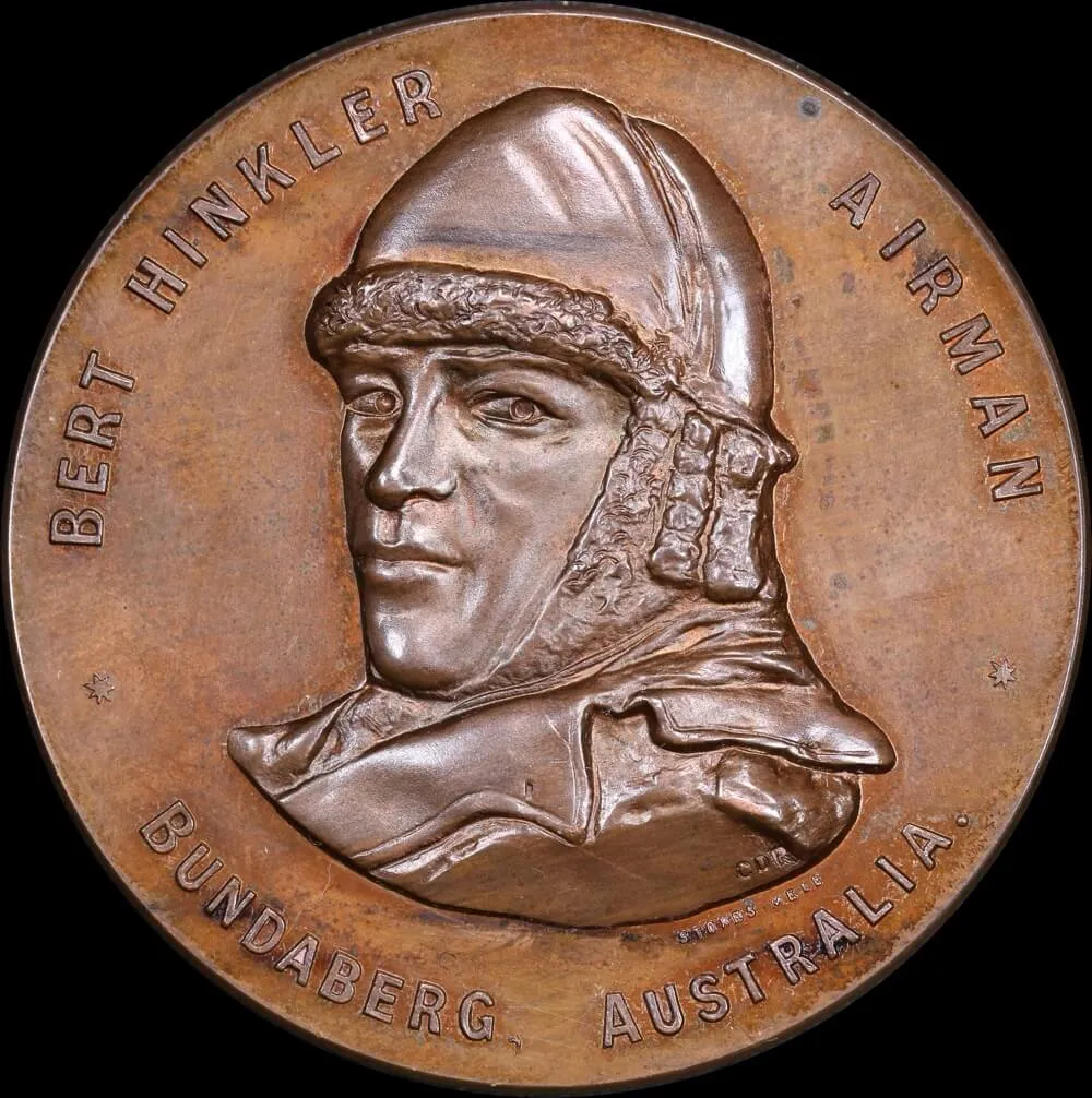 1928 Bronze Commemorative Medal Bert Hinkler London to Darwin Flight product image