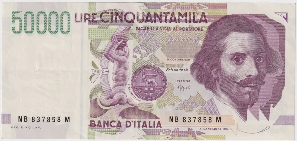 Italy 1992 50,000 Lire (Bernini) P# 116 Extremely Fine product image