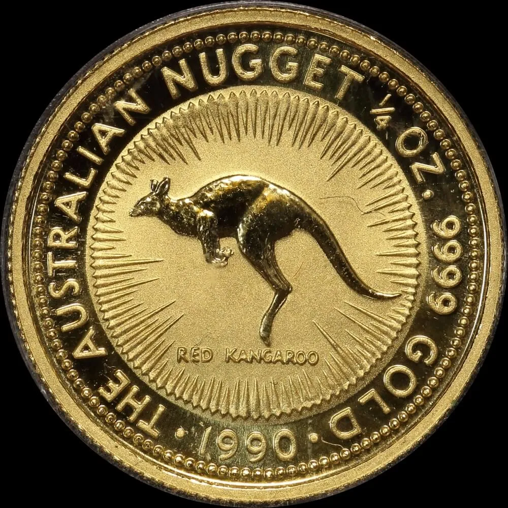 1990 1/4 Ounce Gold Specimen Coin Kangaroo Nugget product image