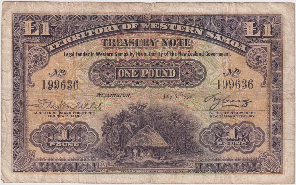 Western Samoa 1954 1 Pound Pick#8a Fine product image