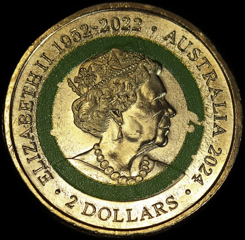 2017 $2 Coloured Coin Men's NRL Bullseye Error Uncirculated product image