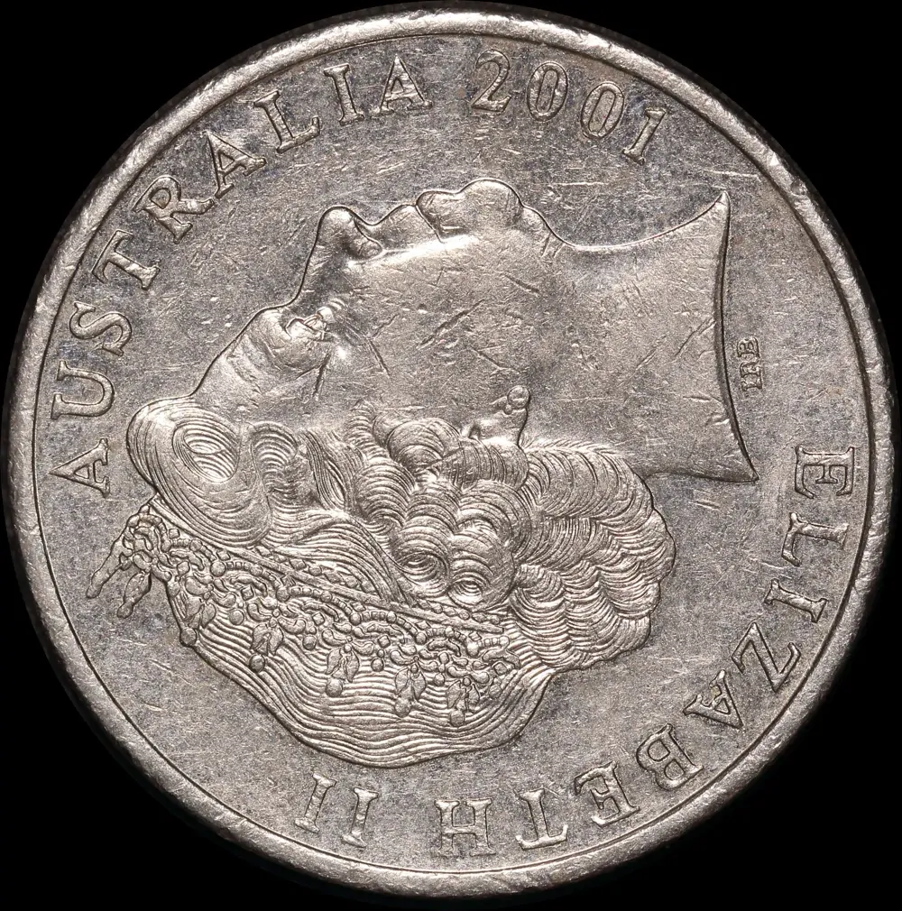 Australia 2001 20 Cent KM#1702 Rotated Obverse Error good EF product image