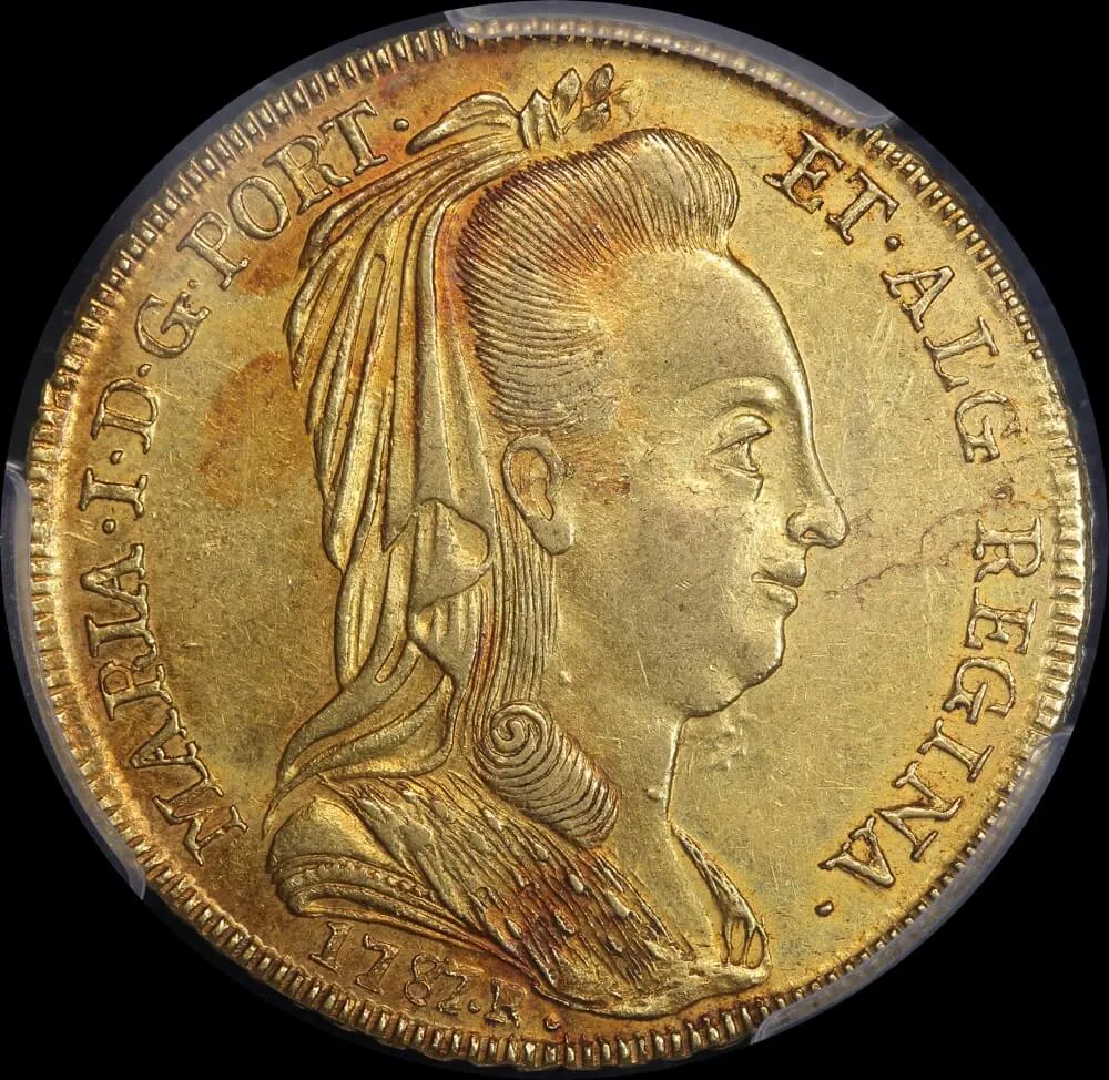 Brazil (Rio de Janeiro) 1787-R Gold 6400 Réis KM#282.02 PCGS AU55 product image