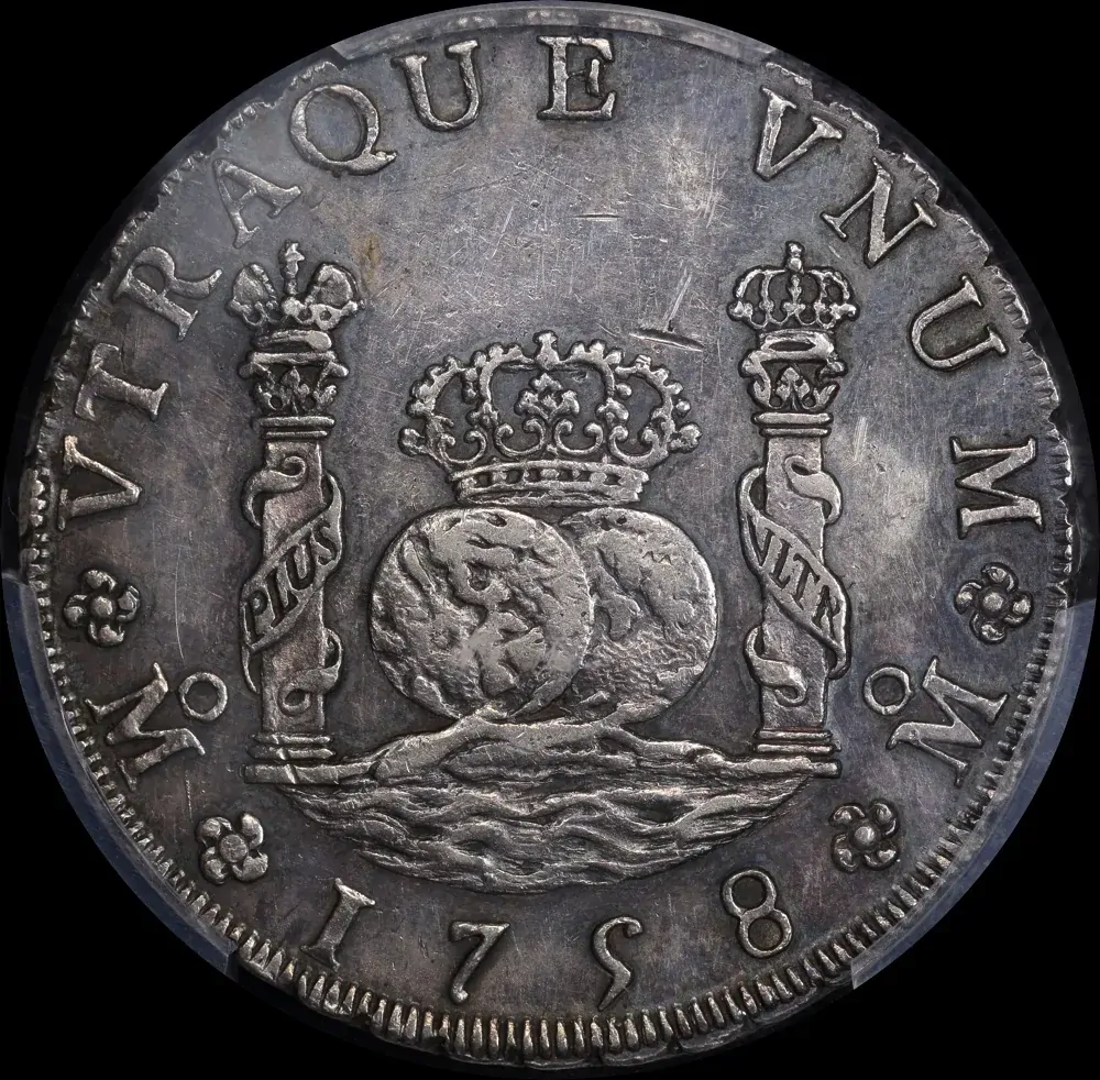 Mexico 1758-Mo MM Silver 8 Reales KM#104.2 PCGS AU53 product image