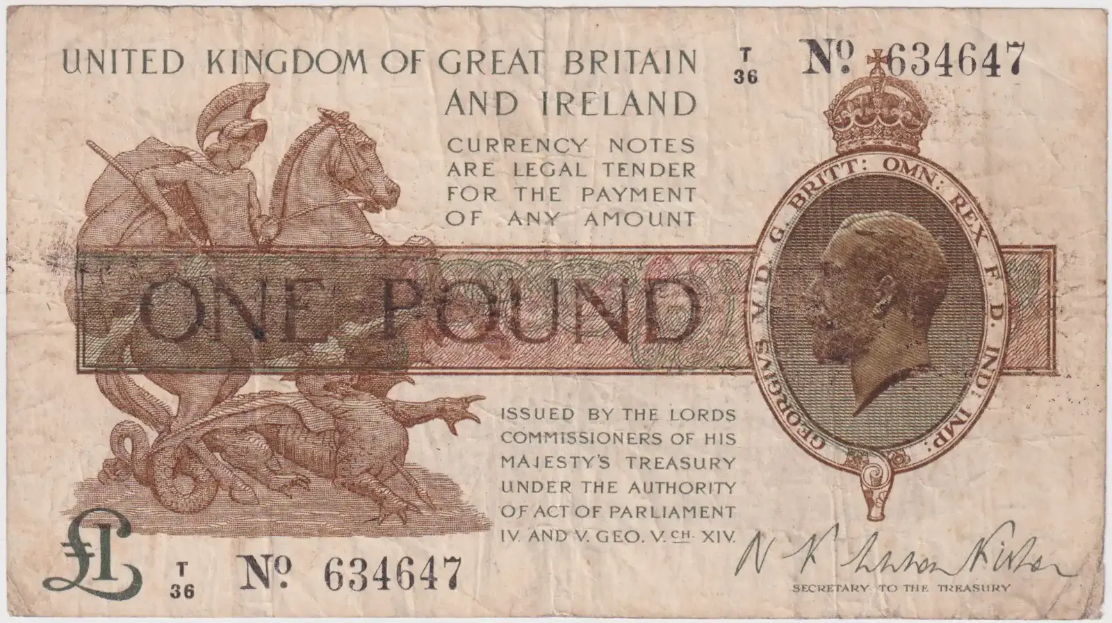 United Kingdom 1923 1 Pound Pick# 359 Fine product image