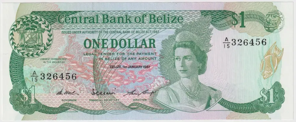 Belize 1987 $1 Pick# 46 Uncirculated product image