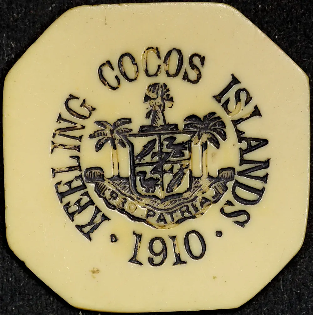 Keeling-Cocos Islands 1913 Ivorine 5 Rupee KM#Tn7 Extremely Fine product image