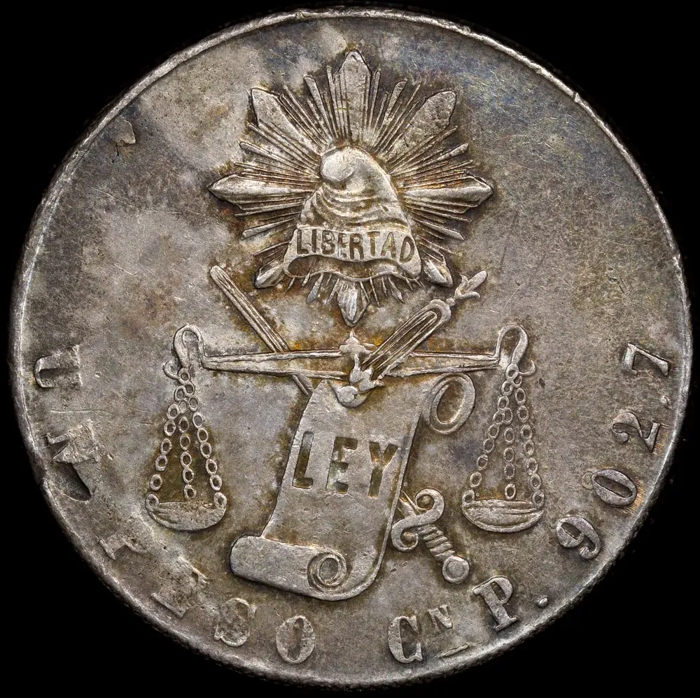 Mexico 1871 CnP Silver Peso KM# 408.1 Uncirculated product image