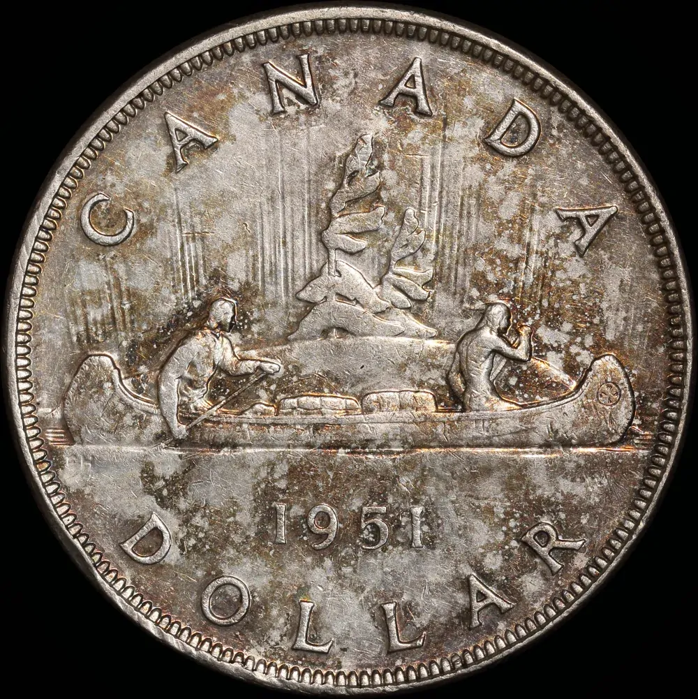 Canada 1951 Silver 1 Dollar Voyageur KM# 46 Uncirculated product image
