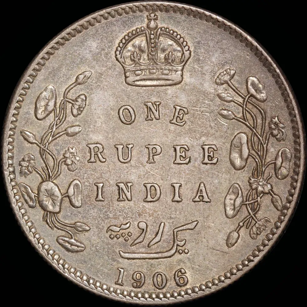 British India 1906 Silver Rupee KM# 508 Extremely Fine product image