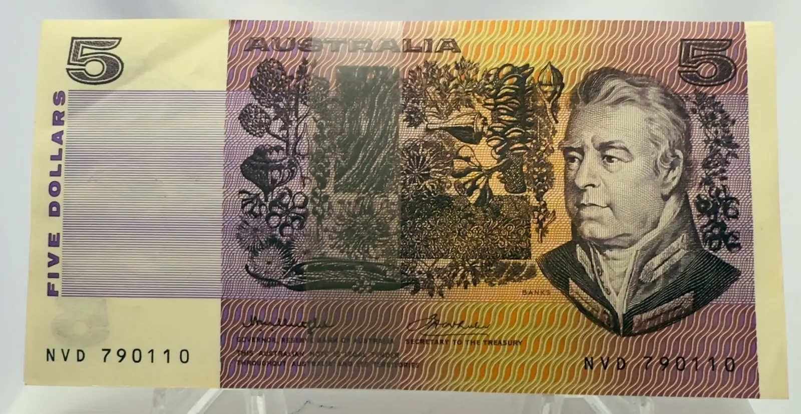 1976$5 Note BundleOCR-B Serials Side Thread First Prefix Knight/Wheeler R206cF product image