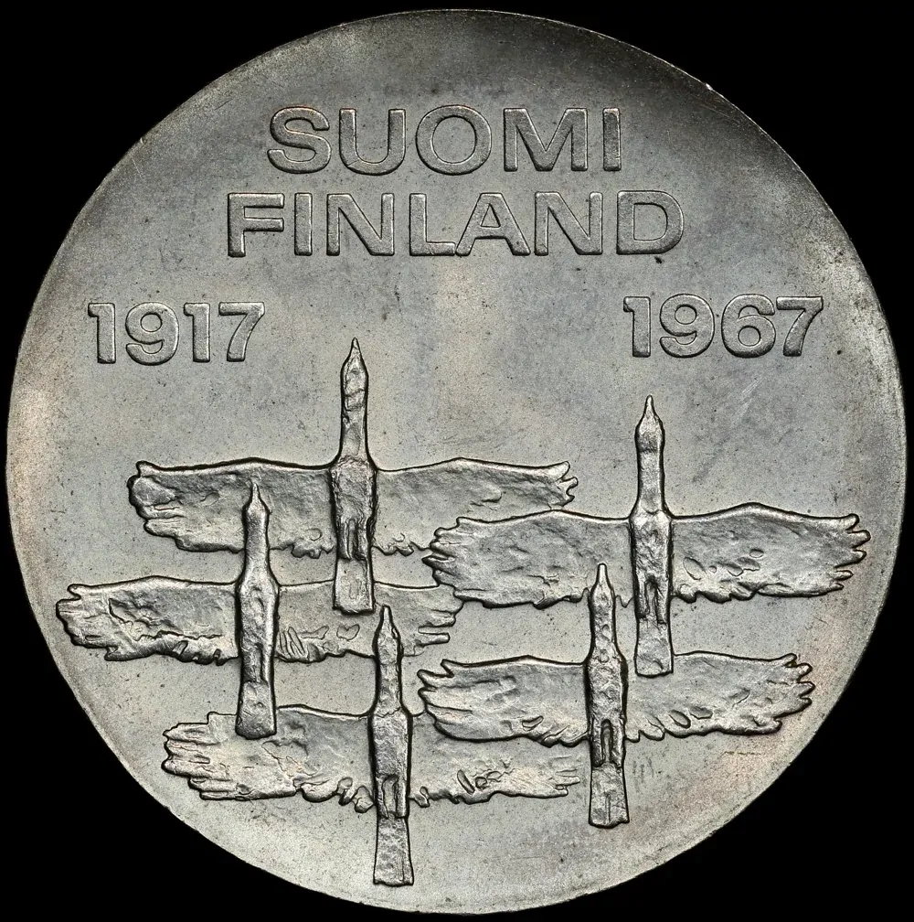 Finland 1967 Silver 10 Markaa KM# 50 Uncirculated product image