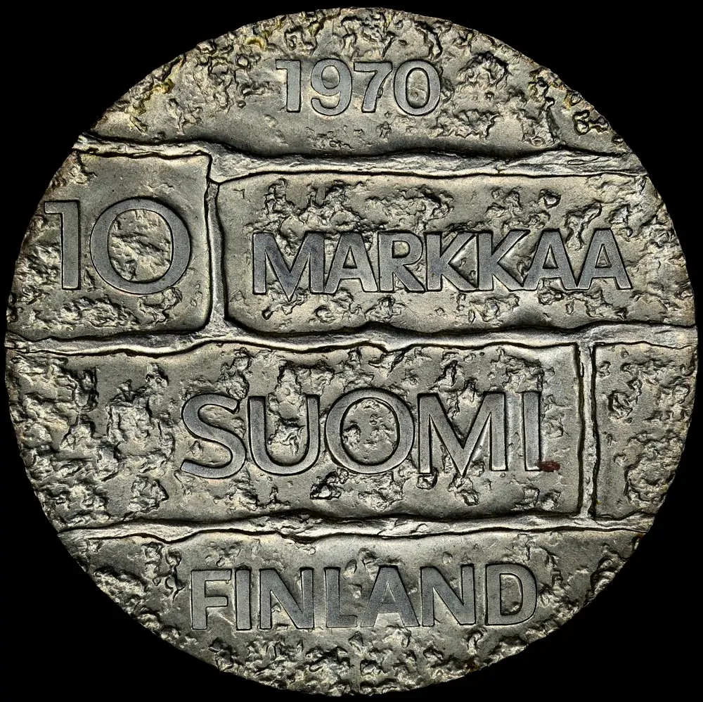 Finland 1970 Silver 10 Markaa KM# 51 Uncirculated product image