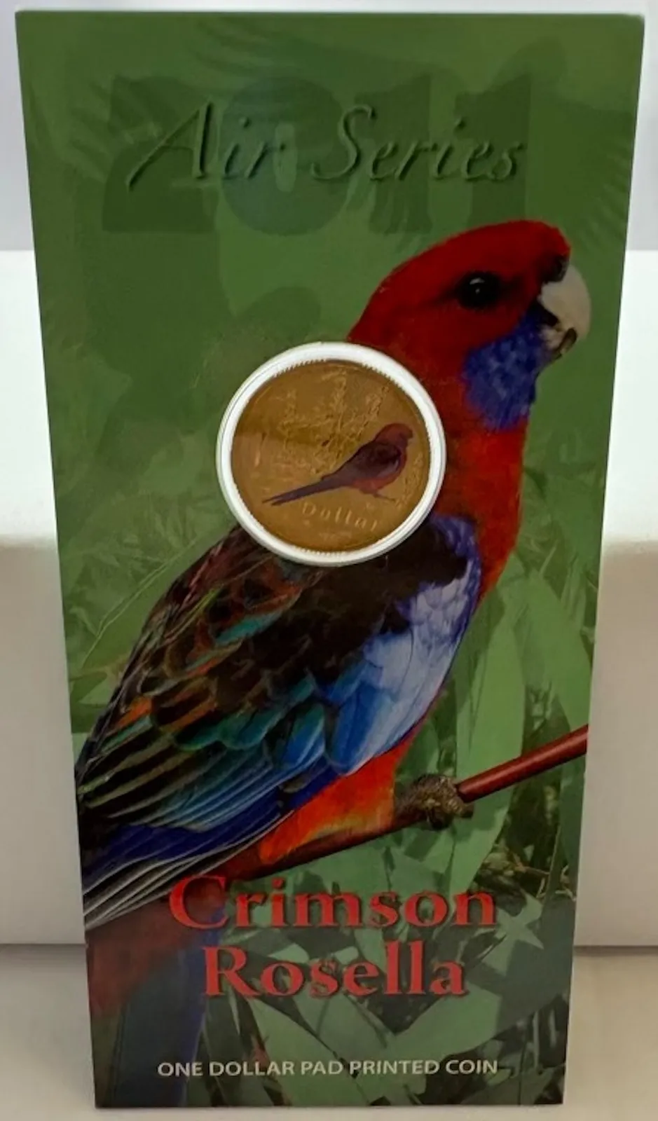 2011 Coloured 1 Dollar Carded Coin - Air Series: Crimson Rosella product image