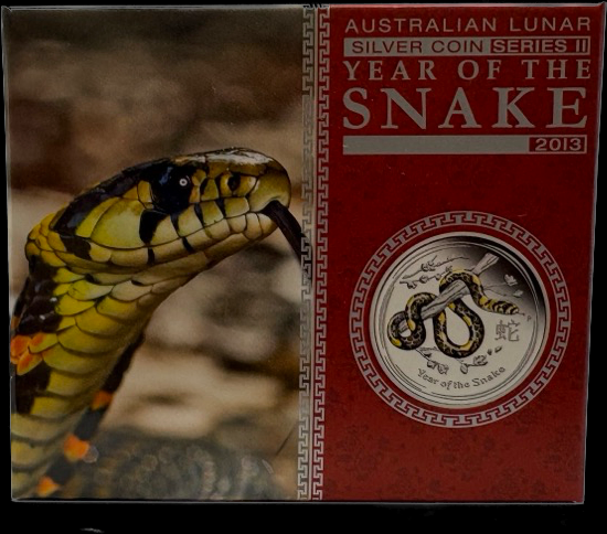 2013 Silver 1/2oz Silver Coloured Proof Coin Lunar Series II - Year of the Snake product image