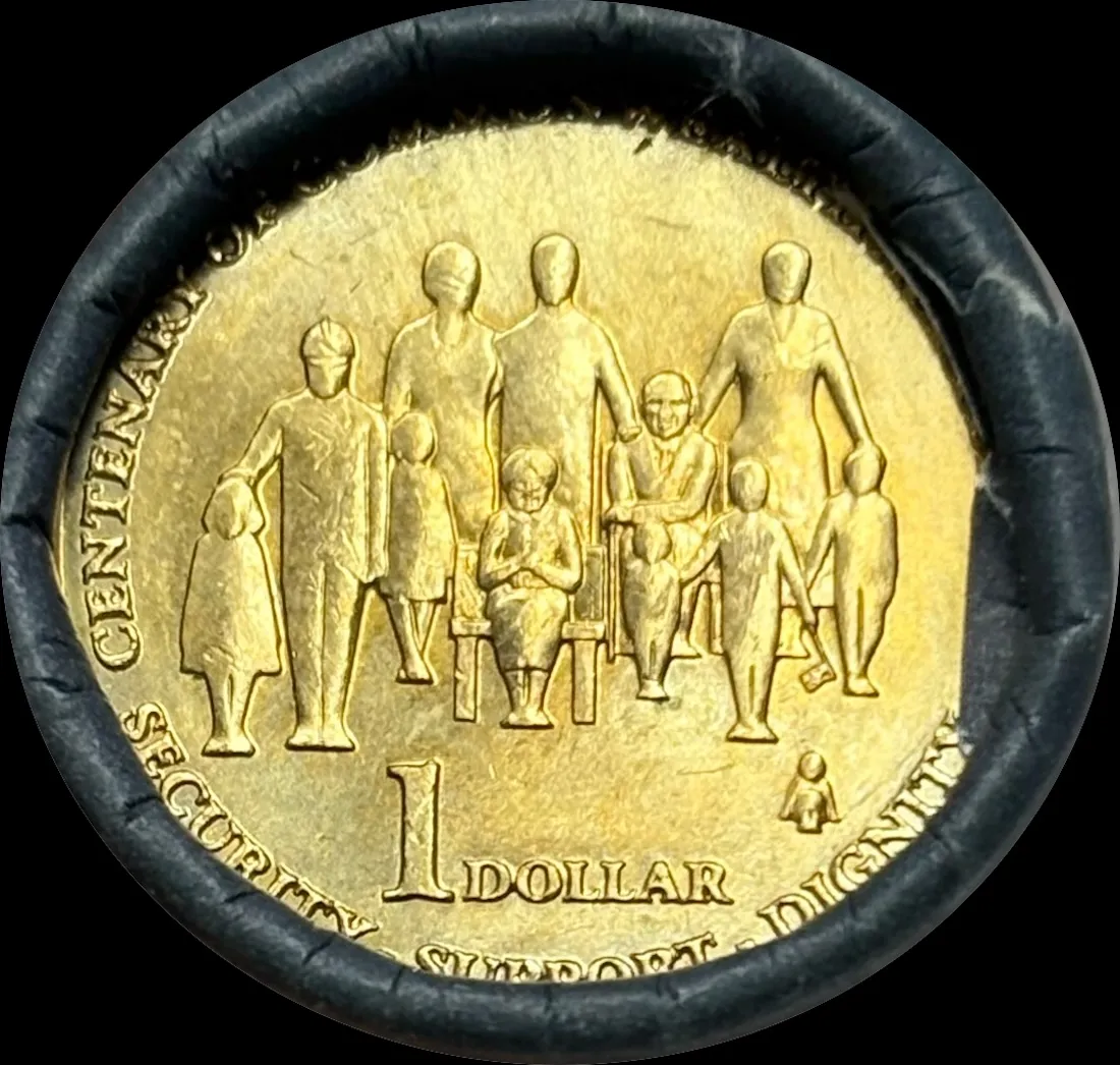 2009 One Dollar Coin Mint Roll Old Age Pension Tails / Tails product image