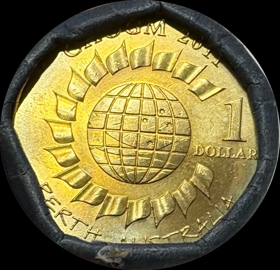 2011 One Dollar Coin Mint Roll CHOGM Perth Tails/Tails product image