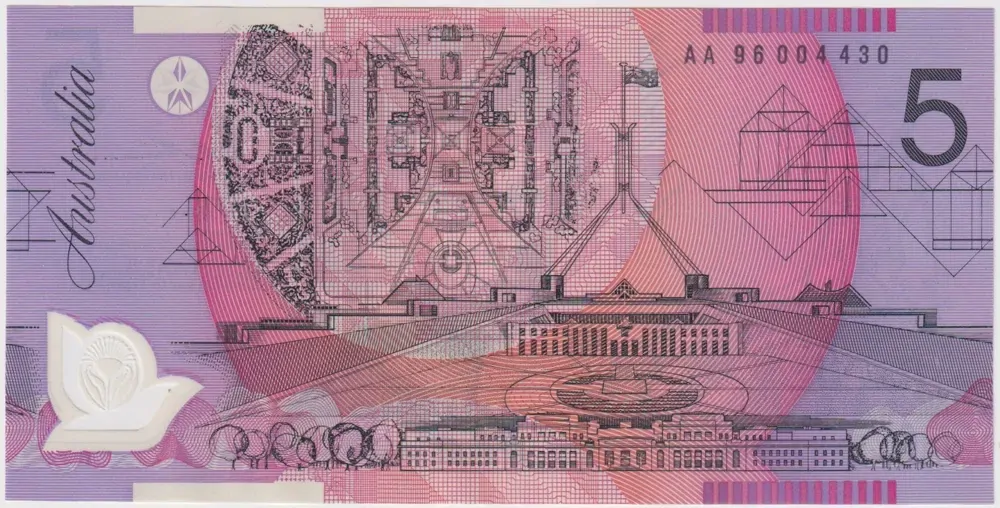 1996 $5 Note AA96 First Prefix Fraser/Evans R218AA Ex NPA Folder product image