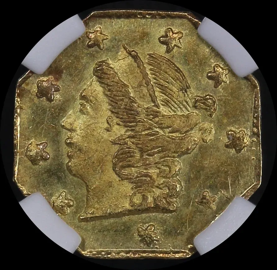United States 1871 Gold 1/4 Dollar Octagonal Liberty (California Fractional Gold) NGC MS64 product image