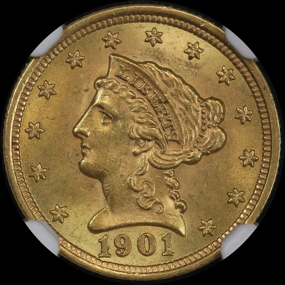 United States 1901 Gold 2.5 Dollar Quarter Eagle KM#84 NGC MS63 product image