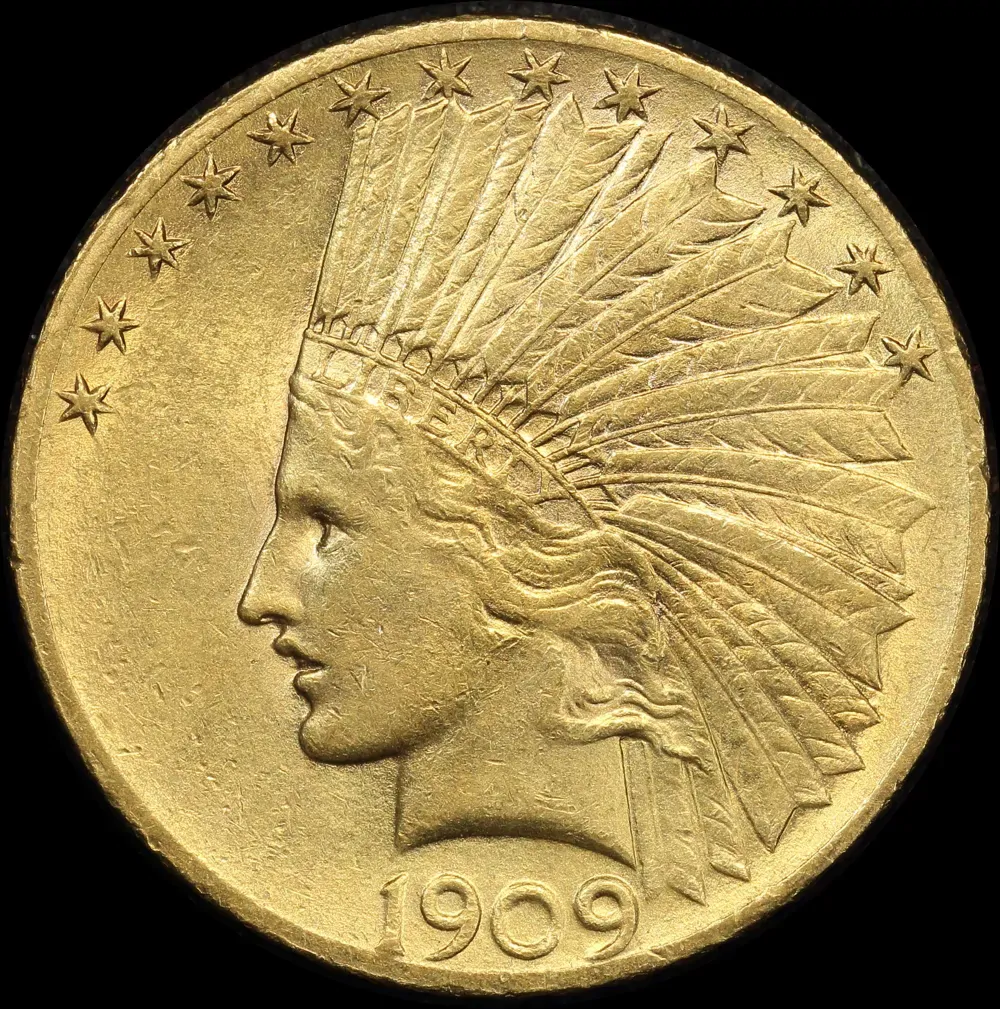 United States 1909 Gold 10 Dollar Indian good EF product image