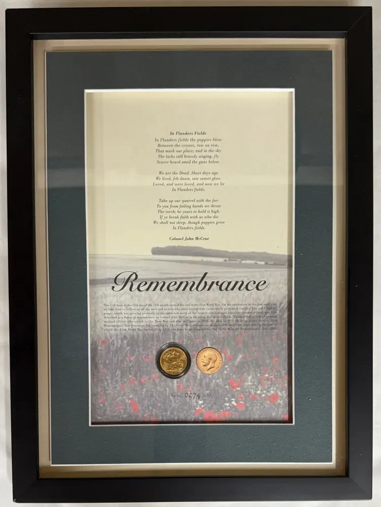 2000 Perth Mint Gold Sovereign Remembrance Day Set product image