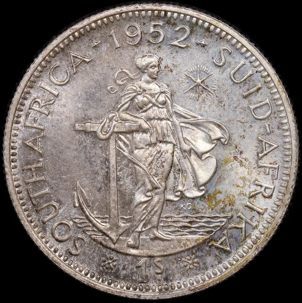 South Africa 1952 Silver Proof Shilling KM# 37.2 FDC product image