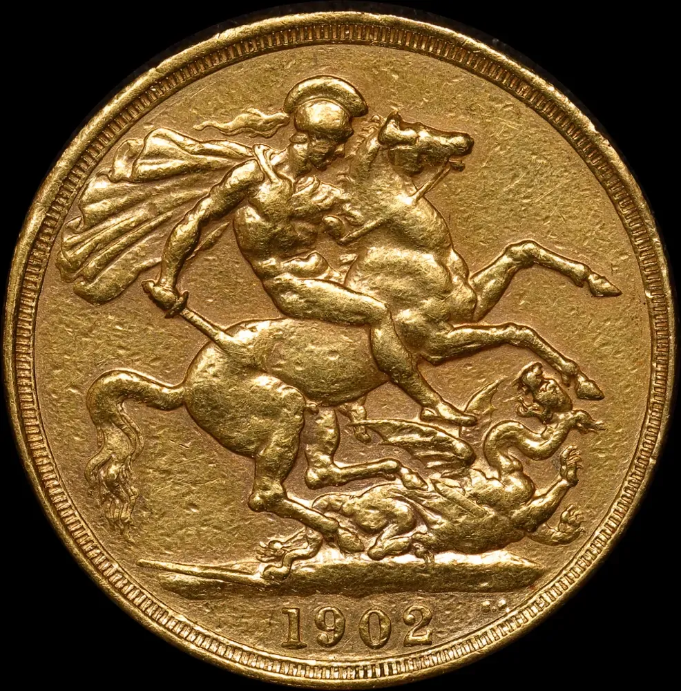 1902 Gold Two Pound Edward VII good VF (ex mount) product image